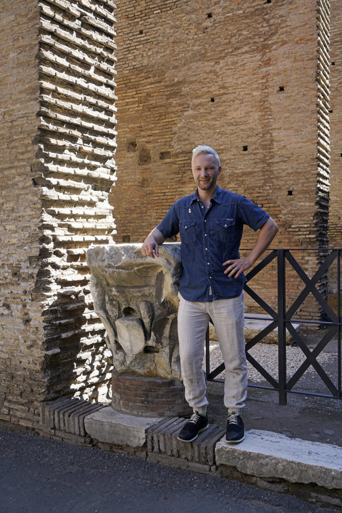 Dan standing by the Colosseum (aka Flavian Amphitheatre) interior