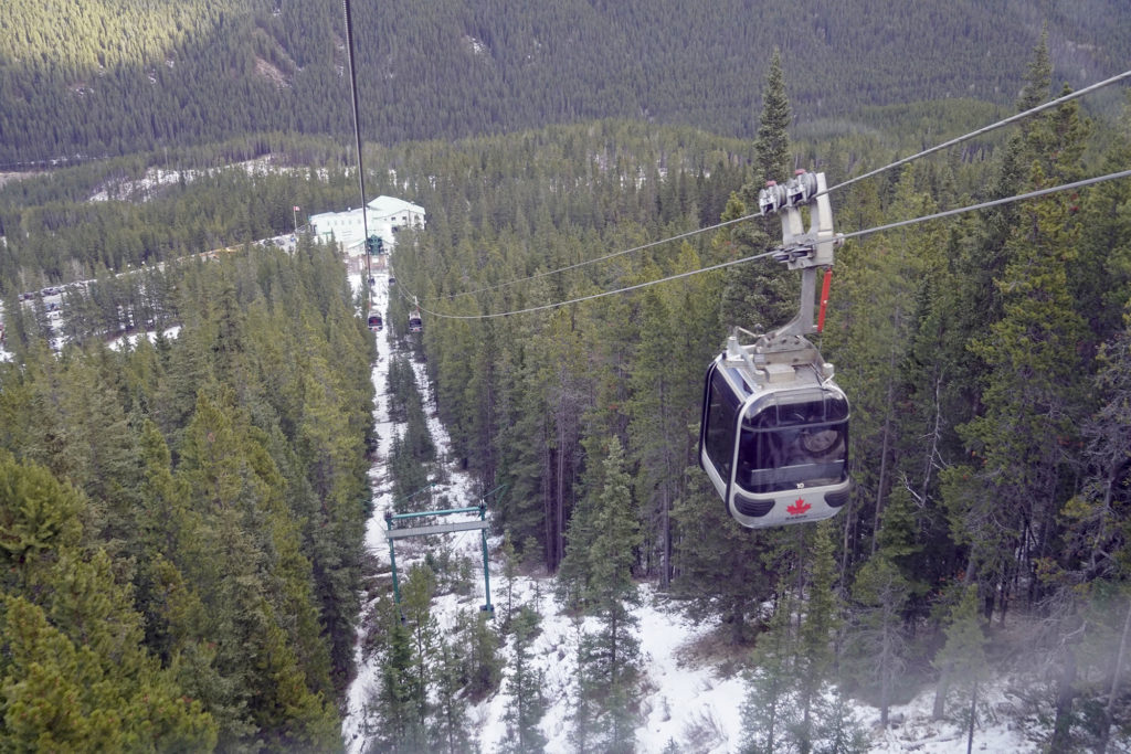 Sulphur Mountain gondola in Banff National Park in the Canadian Rocky Mountains